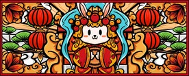 卡通中秋节玉兔插画海报