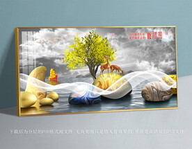 梅花鹿鹅卵石装饰画