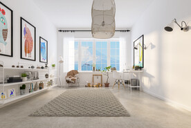 北欧卧室背景墙3D直播场景空景