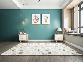 北欧卧室背景墙3D直播场景空景