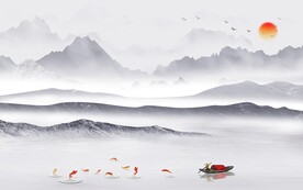 中式山水意境新画 TIF分层