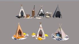 儿童帐篷su模型