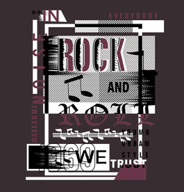 手绘线条摇滚图案