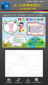 422世界地球日保护环境手抄报