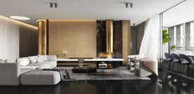 仿古砖瓷砖空间效果图