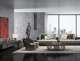 仿古砖瓷砖空间效果图