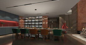 仿古砖瓷砖空间效果图