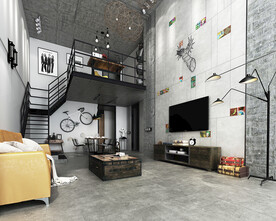 仿古砖瓷砖空间效果图