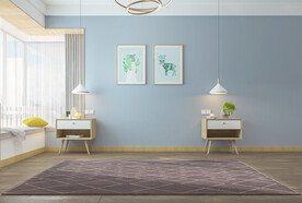 现代北欧卧室背景墙3D场景空景