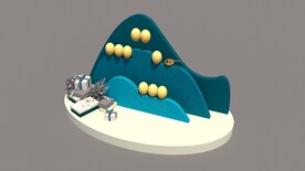 砸金蛋台阶美陈布置su模型