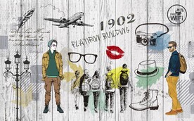 复古潮牌服饰背景墙