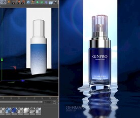 护肤品水C4D场景