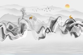 抽象电视背景墙