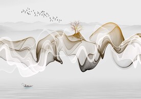 抽象山水电视背景墙