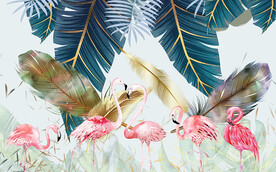 火烈鸟高清无框画 文件分层