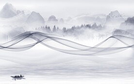 简约山水新背景墙 TIF分层