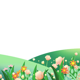 绿色装饰插画花朵元素