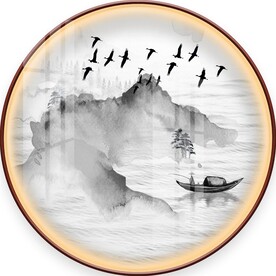 新中式圆形装饰画图片