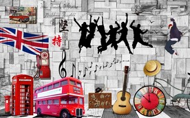 复古怀旧英伦风酒吧工装背景