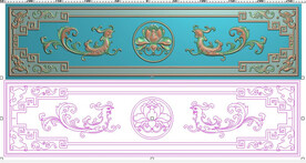 草龙博古框洋花草凤牡丹围板抽斗