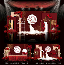 红色婚礼图片