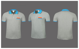 翻领短袖衫印花效果