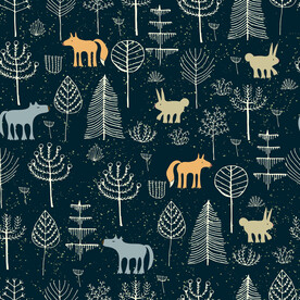 卡通树矢量图案