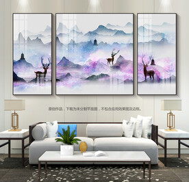 抽象水墨画客厅装饰画挂画山水画