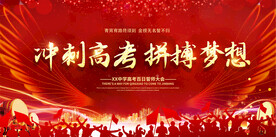 冲刺高考中考誓师大会学校展板