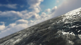 高速飞跃海浪 浪花 大海 天空