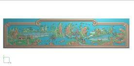 灰度图 风景山水背板 渔樵耕读