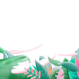 卡通插画植物树叶元素