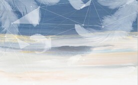 北欧抽象羽毛水彩油画背景墙