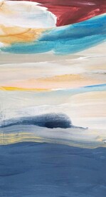 北欧风抽象水彩油画玄关装饰画