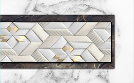 现代风抽象几何大理石拼花电视墙