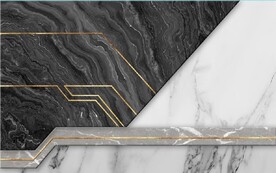 现代风抽象几何大理石拼花电视墙