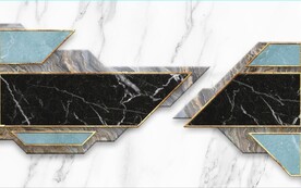 现代风抽象几何大理石拼花电视墙