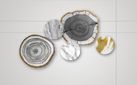 现代风抽象几何大理石拼花电视墙