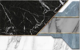 现代风抽象几何大理石拼花电视墙