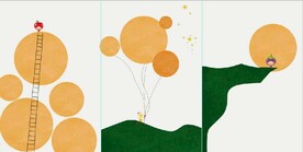 小清新抽象水果人物儿童房装饰画