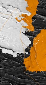 北欧抽象浮雕桔色油漆油画装饰画