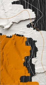 北欧抽象浮雕桔色油漆油画装饰画