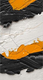 北欧抽象浮雕桔色油漆油画装饰画