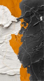 北欧抽象浮雕桔色油漆油画装饰画