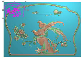 牡丹花鸟祥云凤凰
