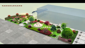 小游园花坛绿化效果图