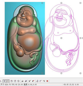 玉雕随形站立弥勒笑