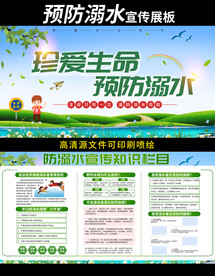 夏季与让溺水展板海报