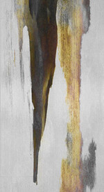 现代抽象金色水墨油画玄关装饰画