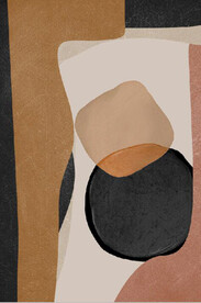 侘寂风抽象几何油画玄关装饰画